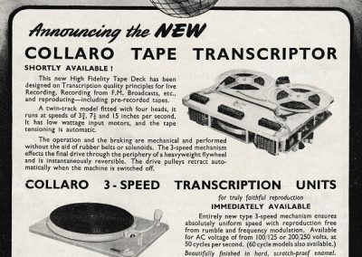 1960 Collaro Tape Transcriptor Mark IV-Philips SK 45-Orion AR-602 zenegép - gramophone uk sept 1955 collaro tape players